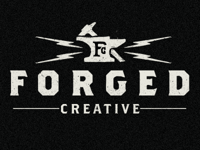 Forged (GIF) anvil hammer branding creative agency forged freelance hand lettered identity logo texture