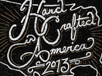 Hand Crafted 2013 america americana black branding hand crafted hand lettered logo name script stamp texture web header white