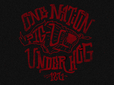 One Nation Under Hog arkansas black college hand lettered hogs razorbacks red retro shirt t shirt texture type vintage