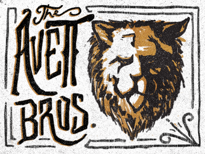 Late Night Jams avett brothers black gold hand lettered lion no sleep texture white