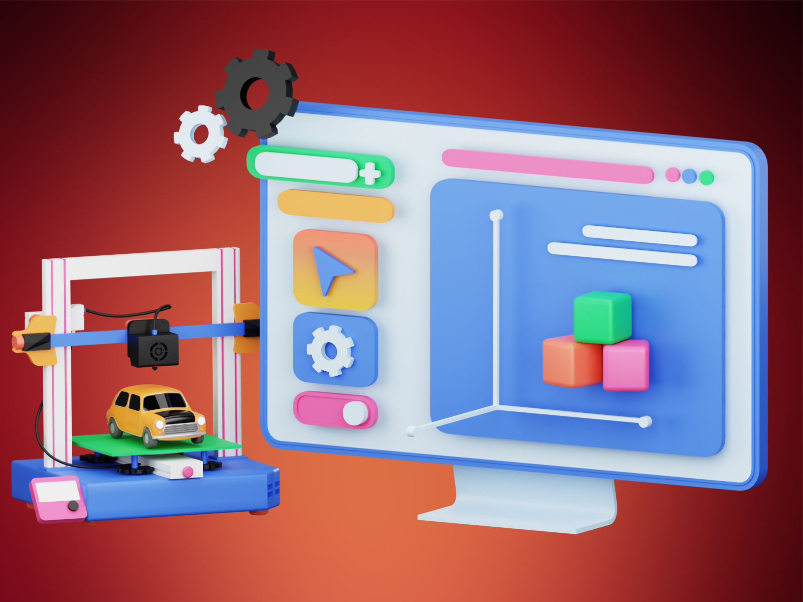 3D Printing Software 3D Illustration by Matcharashvili on Dribbble