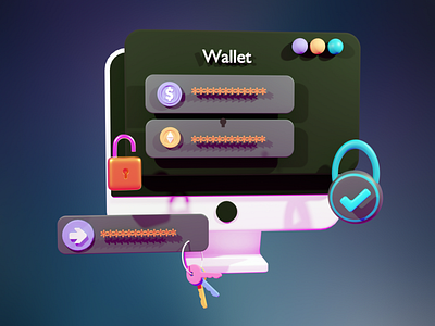 Crypto Wallet 3d animation app blender branding design graphic design illustration logo motion graphics ui