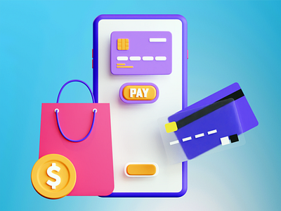 Mobile Payment 3D Illustration 3d animation app blender branding design graphic design illustration logo mobile motion graphics payment ui