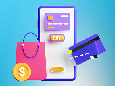 Mobile Payment 3D Illustration