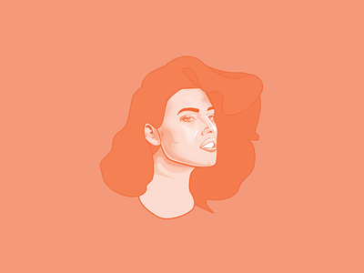 Peachy Portrait illustrator peach portrait vector