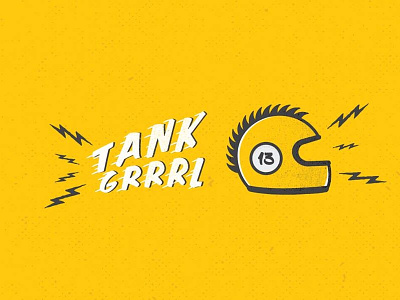 TankGrrrl Channel Art illustrator lightning bolt motorcycle helmet retro tankgrrrl youtube