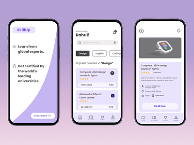 SkillUp app design graphic design illustration learning platform logo typography ui ux vector