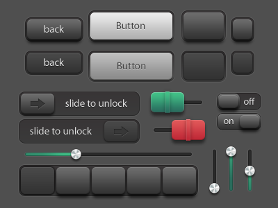 iOS user interface v2 buttons ios slider ui vector