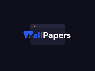 WallPapers App Logo design identity brand window type dark ui dark theme application icon image logotype logo application