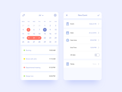 Calendar app calendar daily date icon interface ui ux