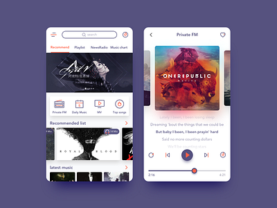 Netease Cloud Muisc Redesign app chart dailyui icon interface music playlist redesign ui ux
