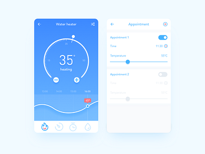 Water Heater app dailyui heater home house interface mobile smart ui ux water