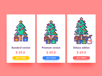 Pricing app christmas clean color daily illustration price tree ui ux