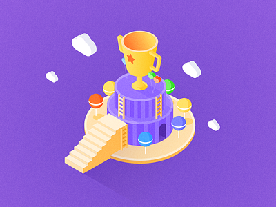 We Are The Champions dailyui illustration isometric lollipop trophy ui ux