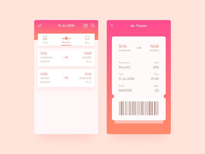 ETicket by Alucard on Dribbble