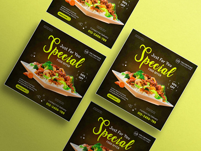 Food social media post template design