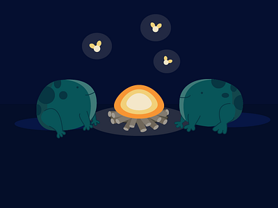 some frogs in the night 2d 2dart animal digital frog graphic design illustration illustrator vector