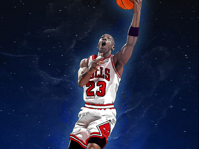Jordan basketball digital illustration photoshop portrait sport