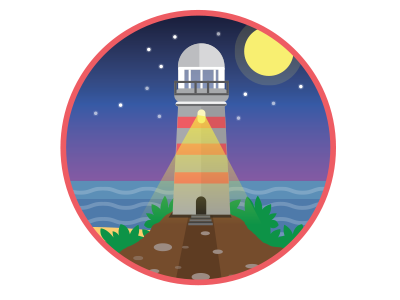 Airbnb 06 coast lighthouse travel vector