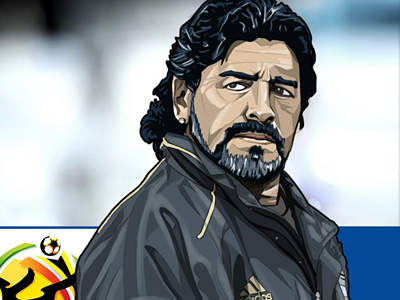 Coach argentina digital football illustration legend painting soccer sport