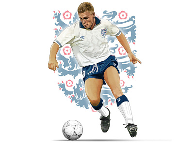 Gazza artwork digital painting football illustration photoshop world cup