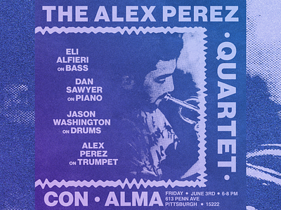 The Alex Perez Quartet - Con Alma graphic design typography