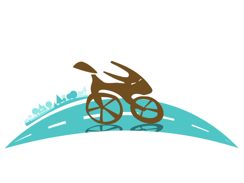 City Joyride Biker 2d animation bicycle bike character lottie motion graphics road
