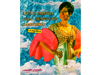 Long life Antoñita and Long Live The Copla 70s collage color coplas graphic design magazine music photoshop poster spain