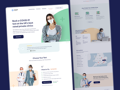 Corona Test Centre UK clinic corona design health homepage landing london minimal test ui ux web website