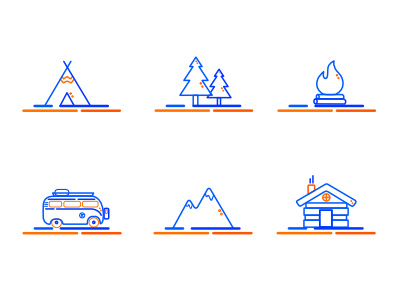 Camping Icons art branding camp design icon icons illustration minimal search style