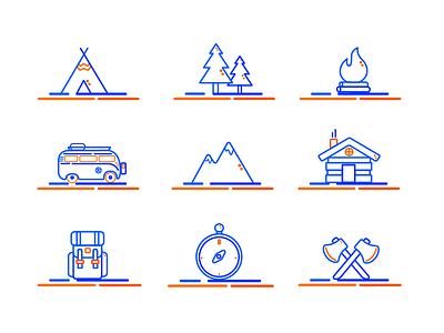 Camp Icons art camp design draw icon icon set icons minimal set ui ux