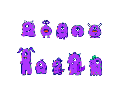 Monster Family Icon Set art design draw free icon icon set icons illustration monster ui ux web