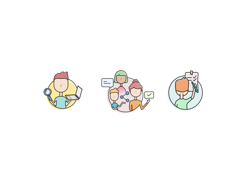 Humaning search connect design minimal drawing color style illustration logo icon
