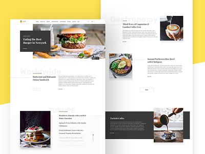 Blog Landing blog design food freelance landing logo minimal ui ui design ux website