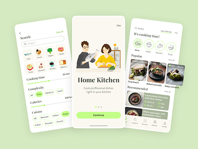 Home Kitchen - Cooking App UX/UI cooking cooking app food kitchen recipe ui uiux ux webdesign готовка домашняя еда еда рецепты