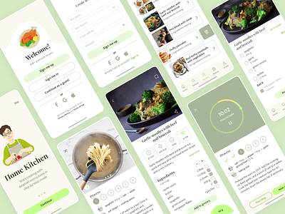 Home Kitchen - Cooking App UX/UI cook cooking food kitchen mobile mobile app ui uiux ux webdesign