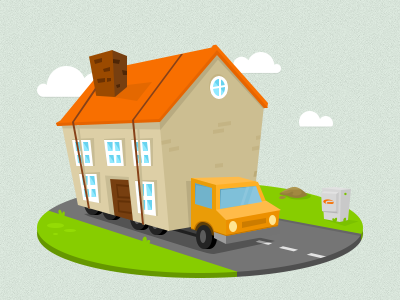 Moving Day! city life house illustration moving truck