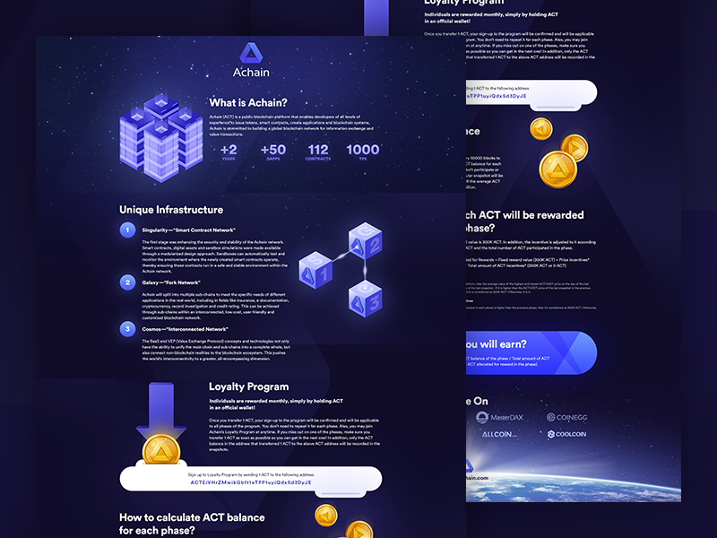Achain Infographic crypto ui act finance market blockchain infographic coin achain