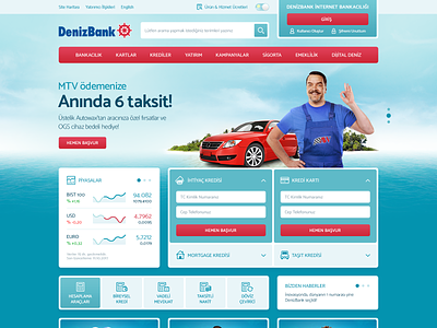 DenizBank Web Site bank calculator campaign design finance layout loan news responsive ui ux web website