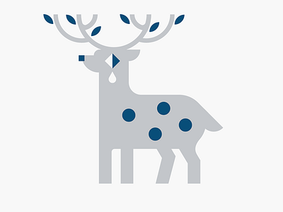 Hi Deer, how are you animal deer geometric grey love monotone plant sad wild