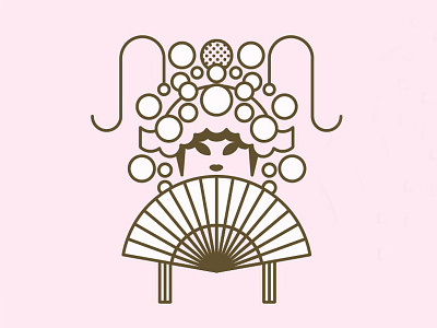 Chinese Opera character chinese drama fan icon illustration opera tradition vector