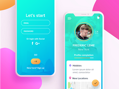 Login and Profile design concept concept design mobile app design uiux design