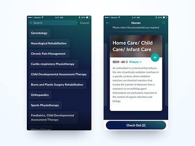 Book a Practitioner | Patient App book card doctor filter list patient practitioner price procedure search select shop