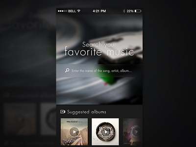 Music App app application ios7 mobile music ui