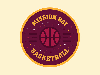 Mission Bay Basketball badge basket basketball colors logo