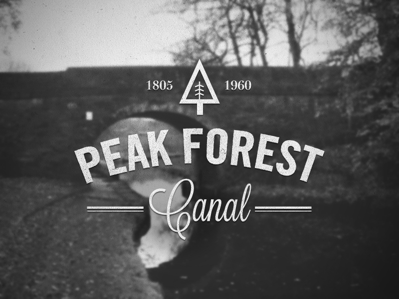 Peak Forest Canal retro logo vintage type typography canal nature