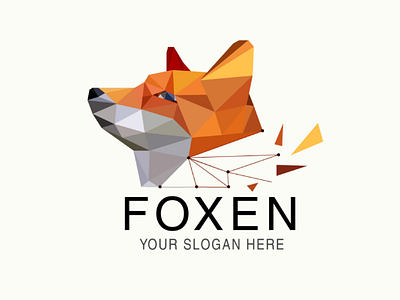 Fox logo design fox illustration logo lowpoly origami vector