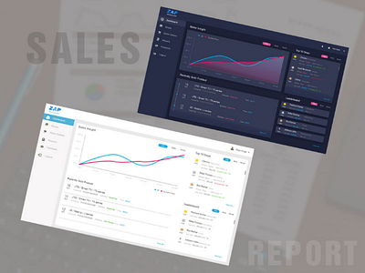 Dark and light theme dashboard UI design app creative dark dashboard design light report sales ui ux web