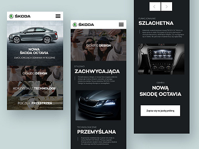 New SKODA Octavia car mobile simple skoda ui ux web webdesign website