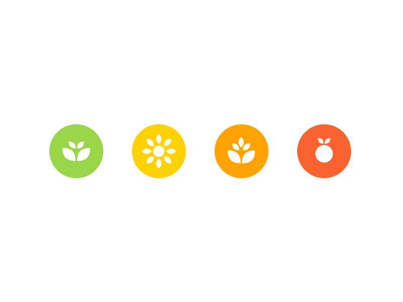 GrowLight - icon set colorful icon icons logo minimal plant set simple